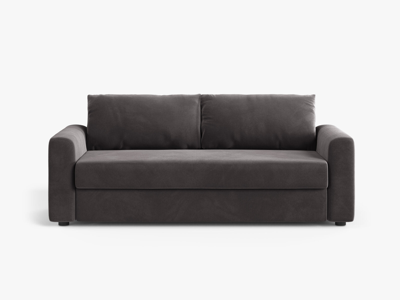Micadoni Sofa mit Schlaffunktion David 3-Sitzer Samt Salvador Dunkelgrau