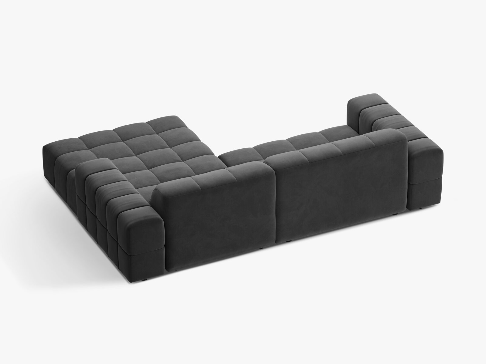 Micadoni Jennifer Ecksofa 4-Sitzer Rechts Samt Venus Grau