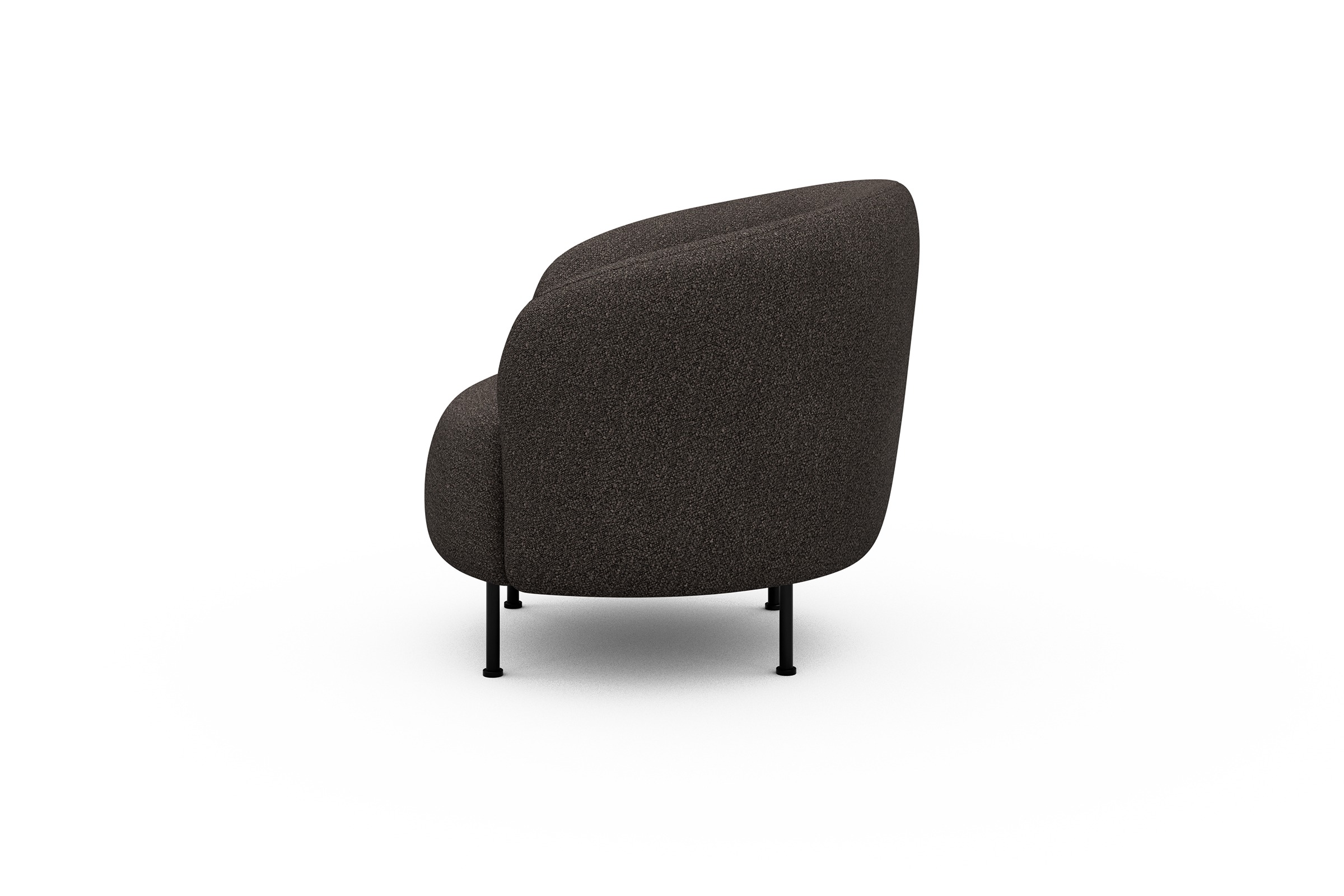 Sessel Ronda Metallbeine Schwarz Boucle-Taupe