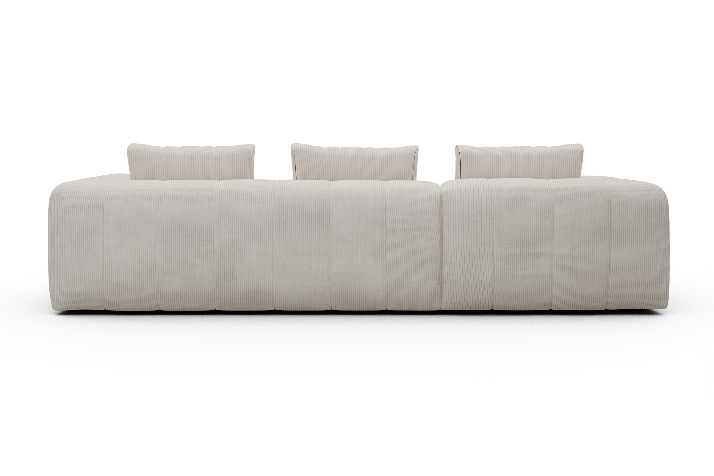 Ecksofa Hugo 2,5-Sitzer Armlehne rechts mit Chaiselongue Corduroy-Ivory
