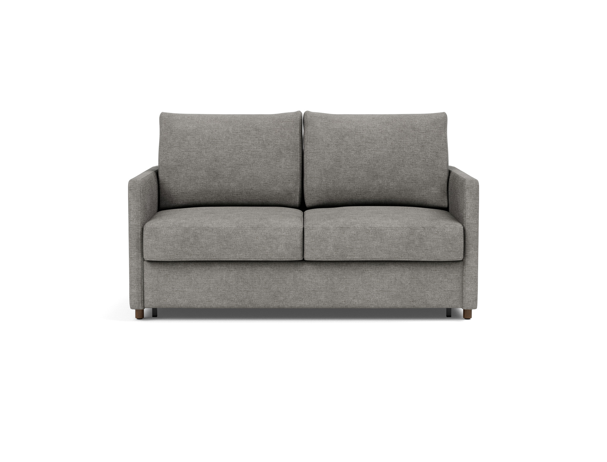 Schlafsofa Neah mit Slim-Armlehnen 140 Flachgewebe Avella 282-Warm-Grey