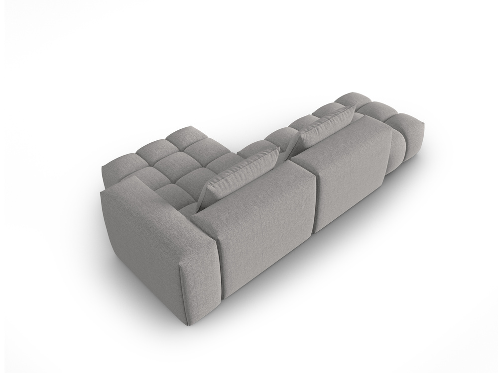 Cosmopolitan Design Ecksofa Verona 4-Sitzer offen Strukturierter Stoff Sorella Warmes Grau Rechts