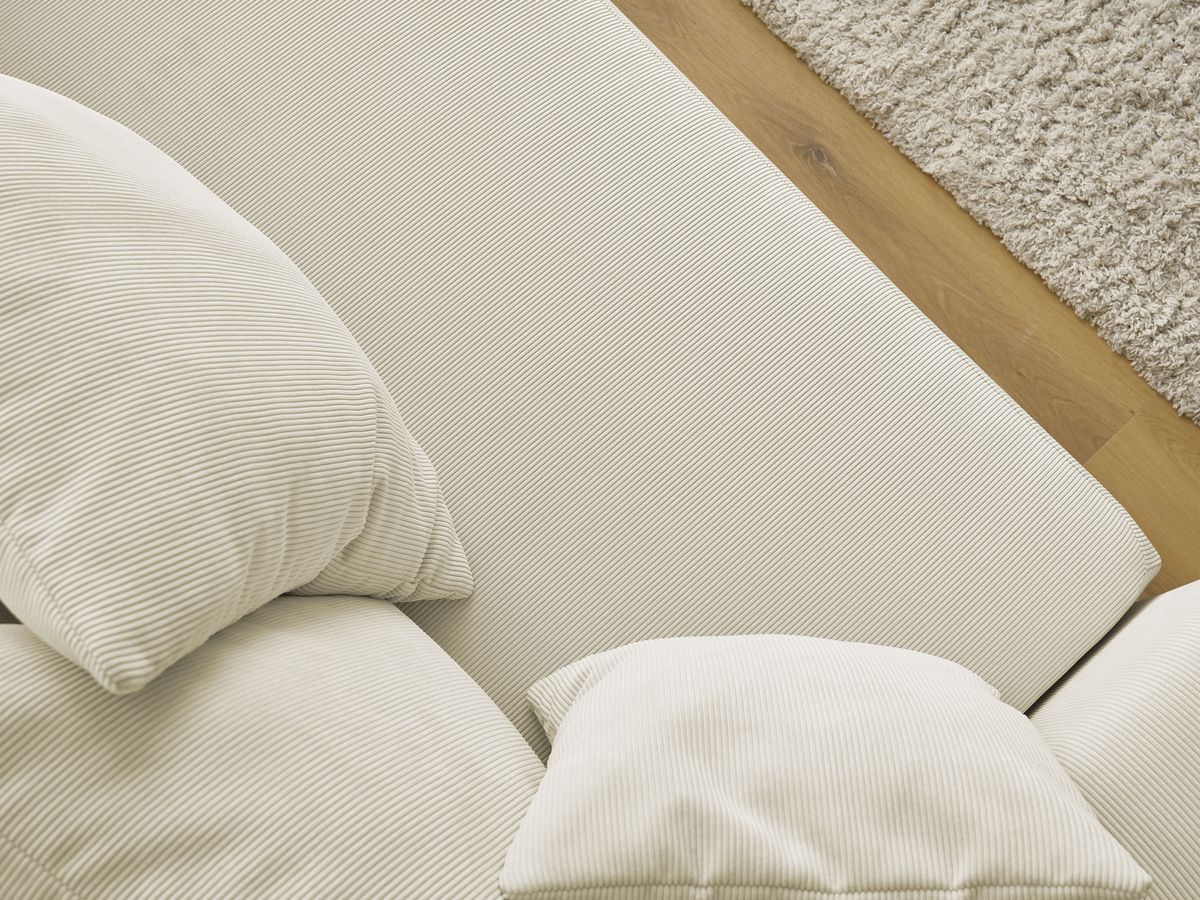 Bobochic Sidonie Schlafsofa 3-Sitzer mit Bettkasten Cordsamt Beige