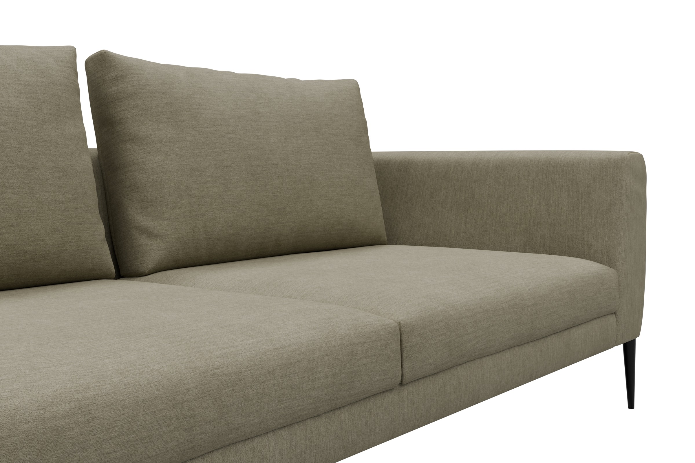 Ecksofa Paul Relax-Ecke rechts mit 3-Sitzer Vivus-Dusty-Sand