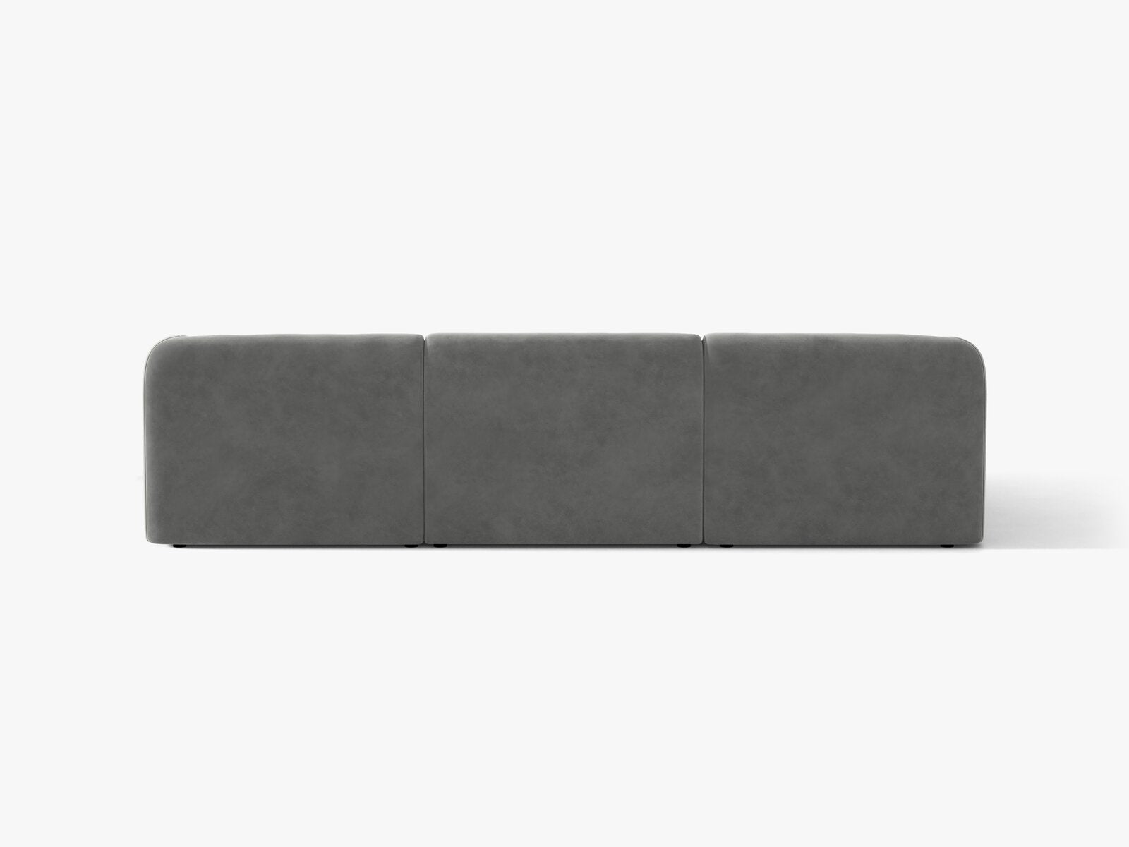 Micadoni Ecksofa Miley 4-Sitzer Samt Venus Hellgrau Links