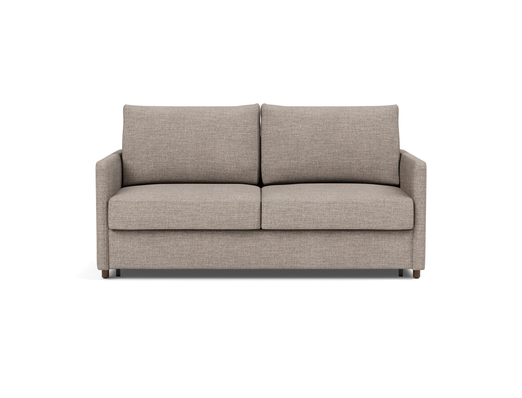 Schlafsofa Neah mit Slim-Armlehnen 160 Chenille Yuveno 472-Warm-Grey