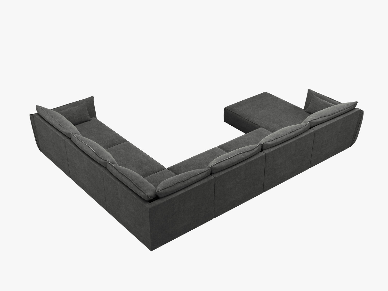 Micadoni Panorama-Ecksofa Kaelle 8-Sitzer Rechts Chenille Over The Horizon Dunkelgrau