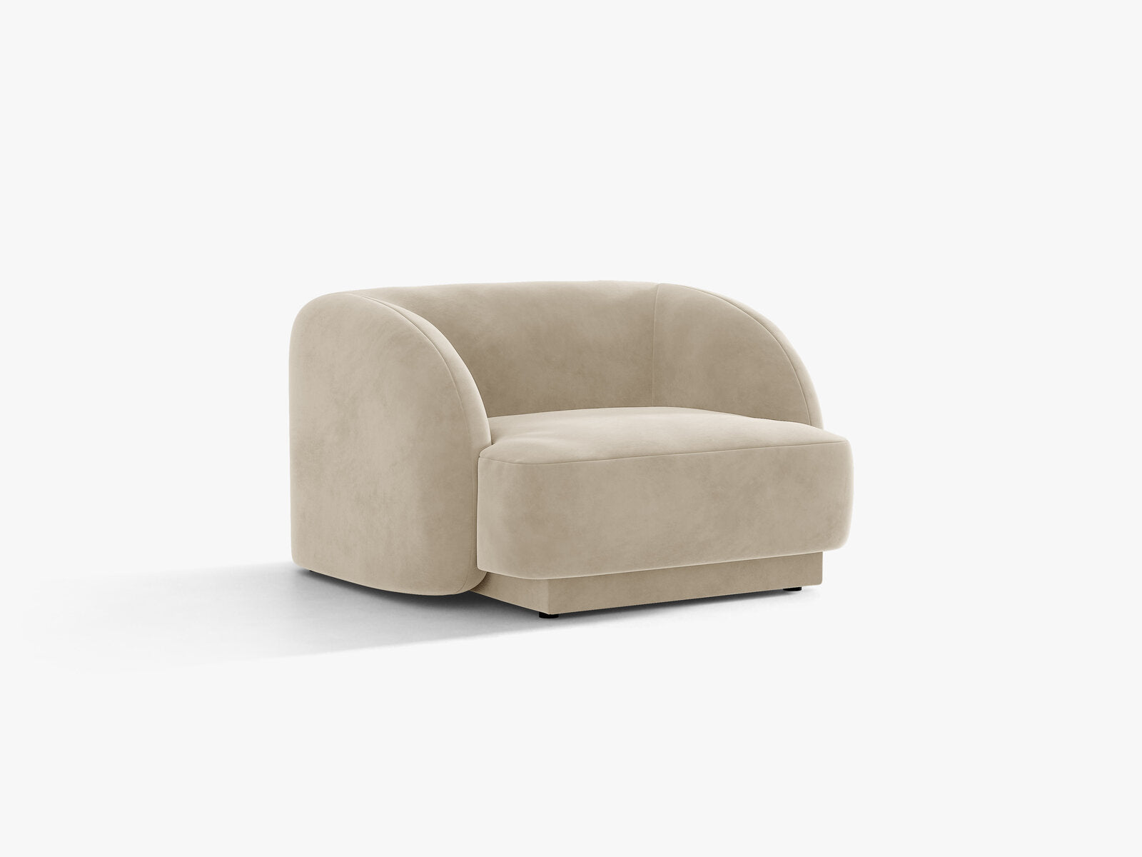Micadoni Sessel Miley 1-Sitzer Samt Bluvel Dunkelbeige
