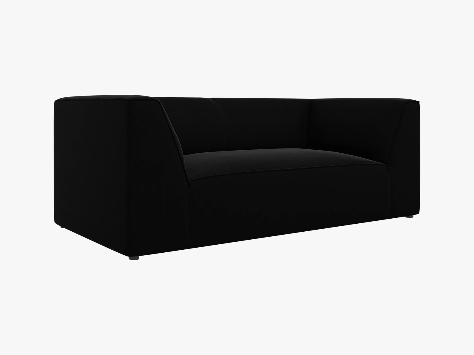 Micadoni Sofa Ruby 2-Sitzer Samt Salvador Schwarz