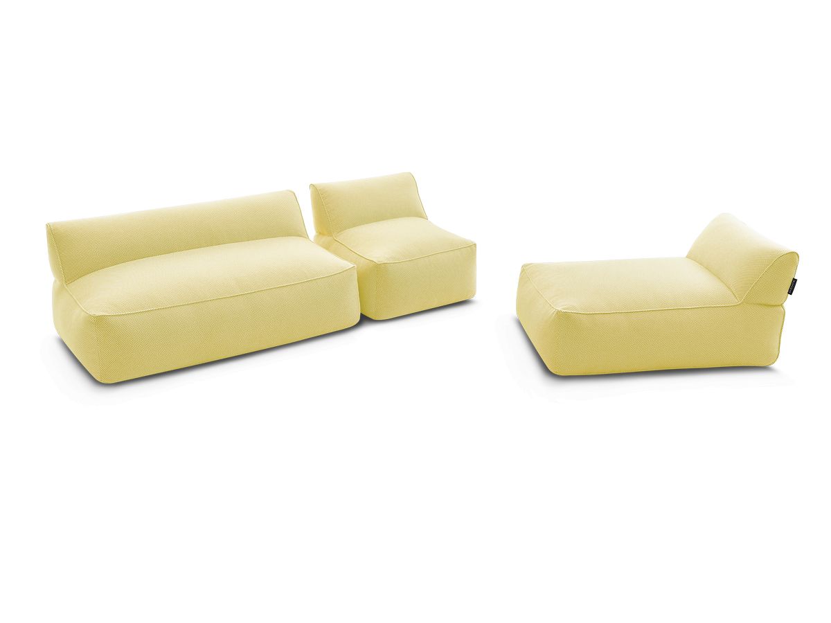 Bobochic Riviera Gartensofa 4-Sitzer Melange-Stoff Gelb