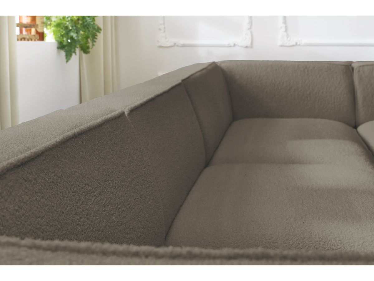Bobochic Megeve Wohnlandschaft Bouclé-Stoff Braun Ecke links