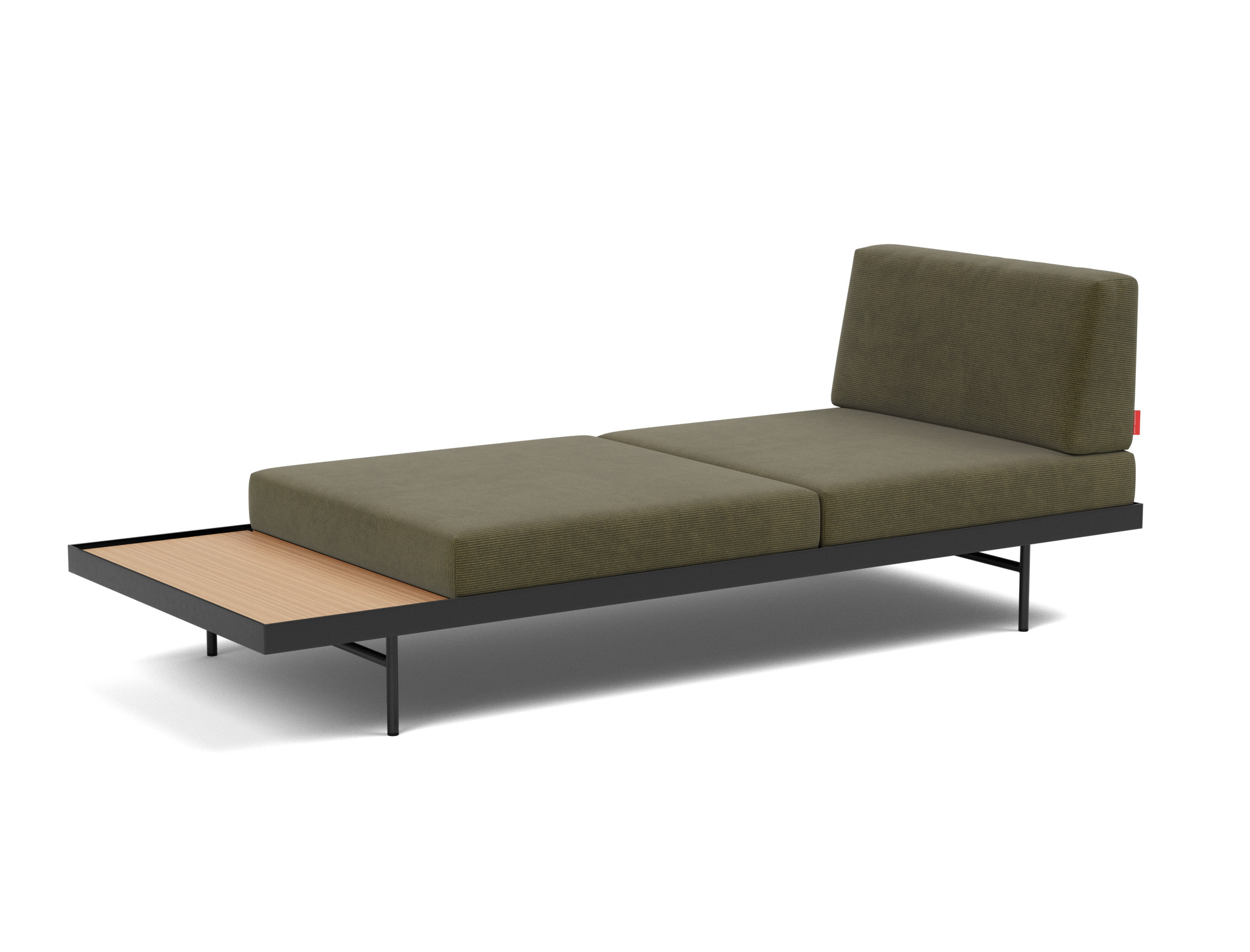 Tagesbett Puri Kord Cordufine 316-Pine-Green Beine mit Eichentisch