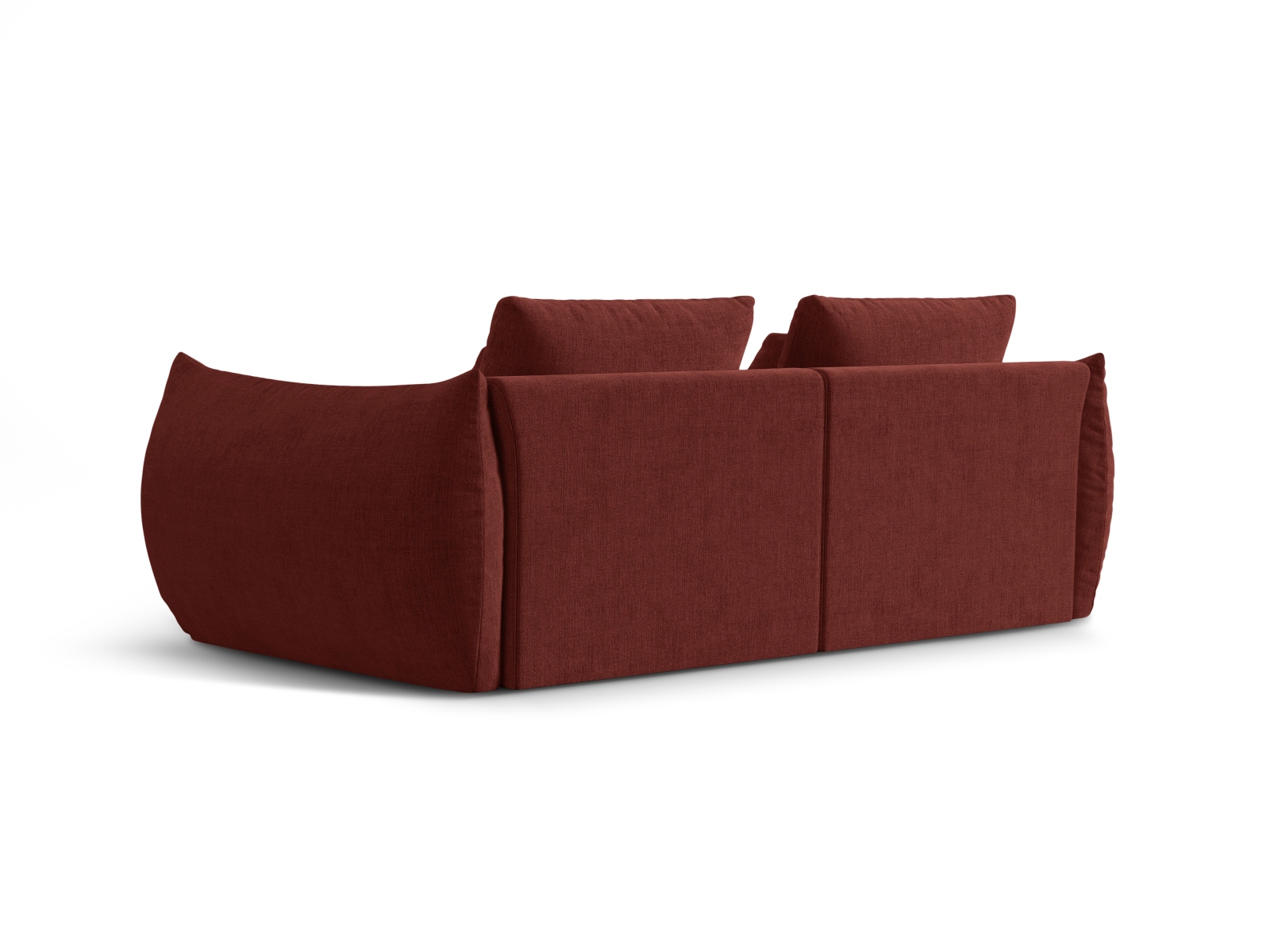 Micadoni Sofa Bloom 3-Sitzer Strukturierter Stoff Rot
