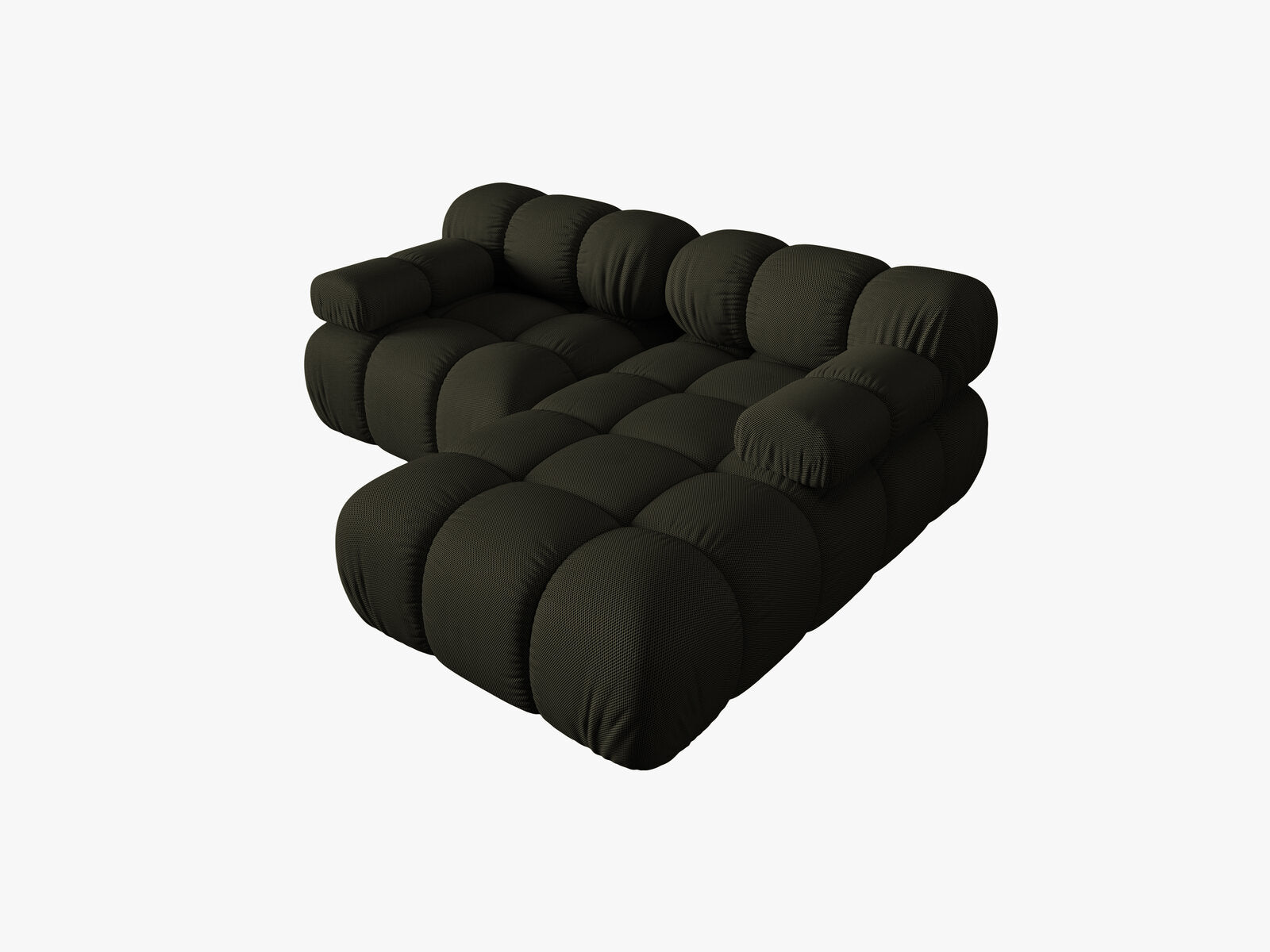 Micadoni Modulares Ecksofa Bellis 3-Sitzer Rechts 3D-Stoff Sonic Amazonas Grün