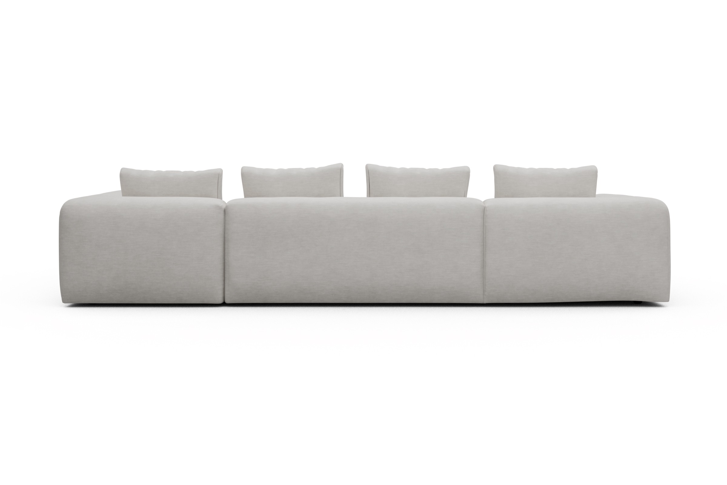Wohnlandschaft Fred Chaiselongue links mit 2-Sitzer und lange Armlehne rechts Vivus-Dusty-Off-White