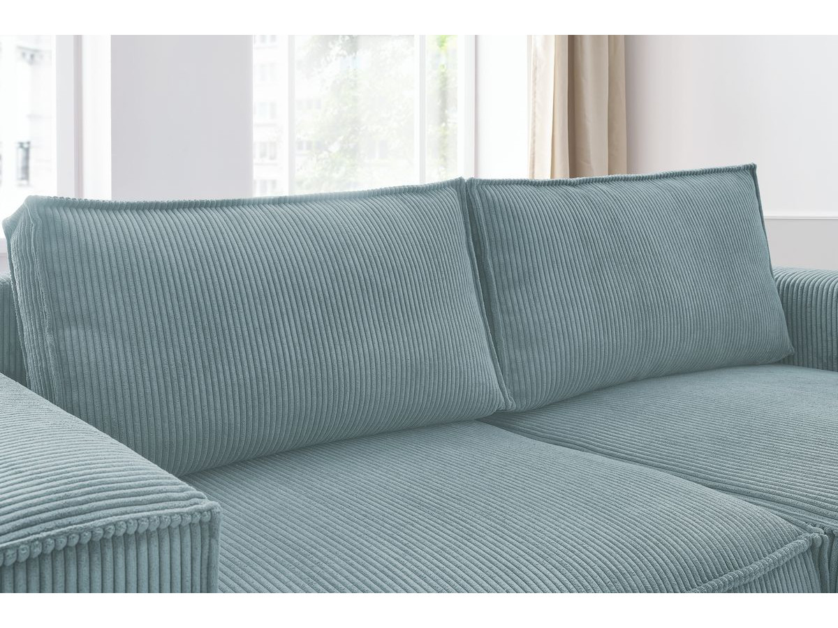 Bobochic Nihad Ecksofa Cordsamt Hellblau Ecke rechts
