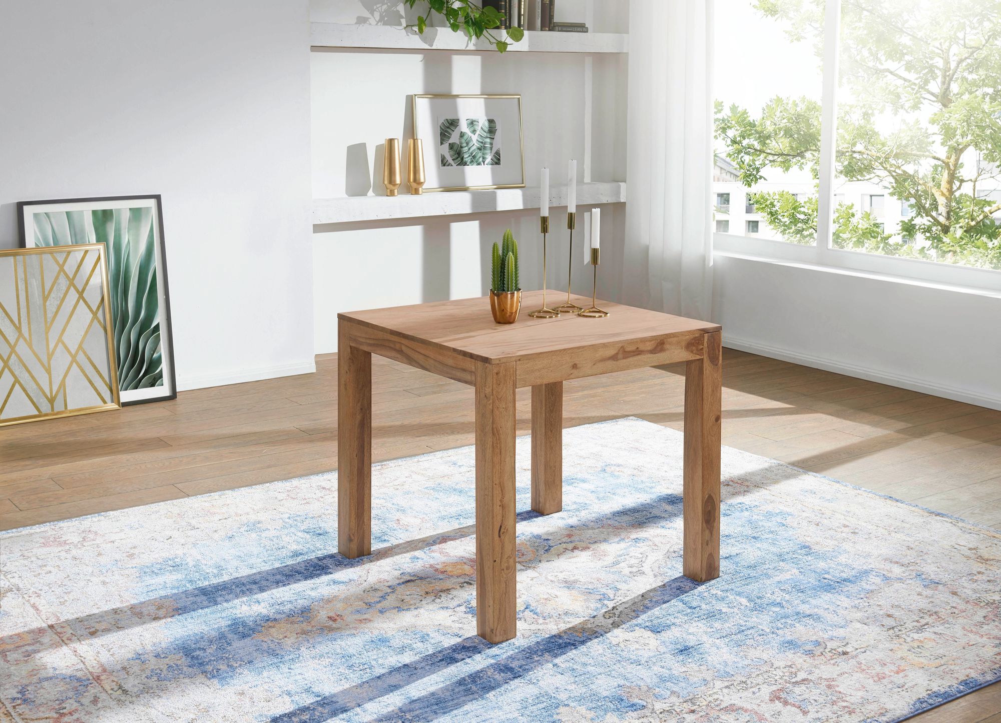 Esstisch Aalvik Akazie Massivholz 80 × 80 × 76 cm