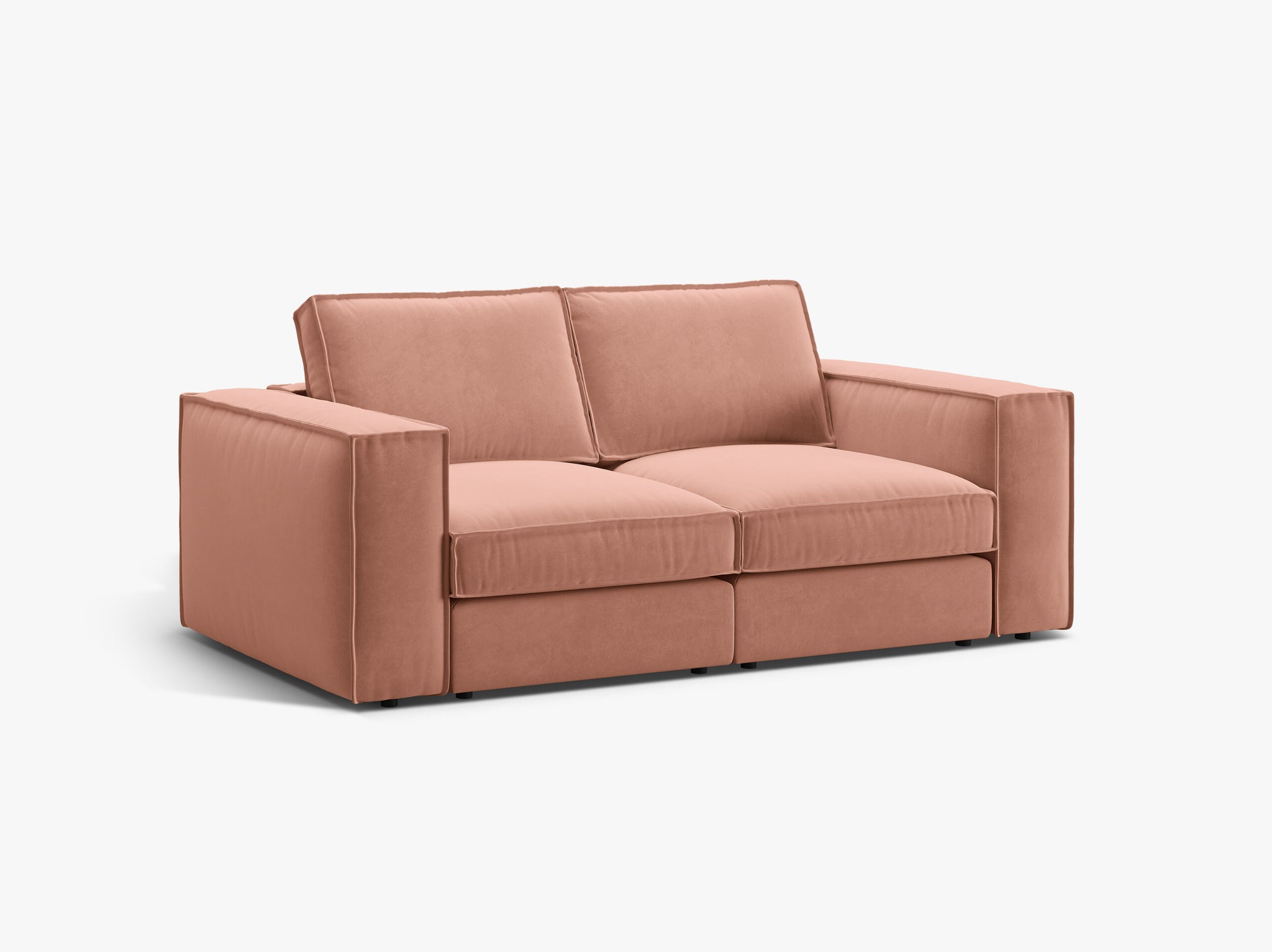 Micadoni modulares Sofa Pola 2-Sitzer Samt Salvador Rosa