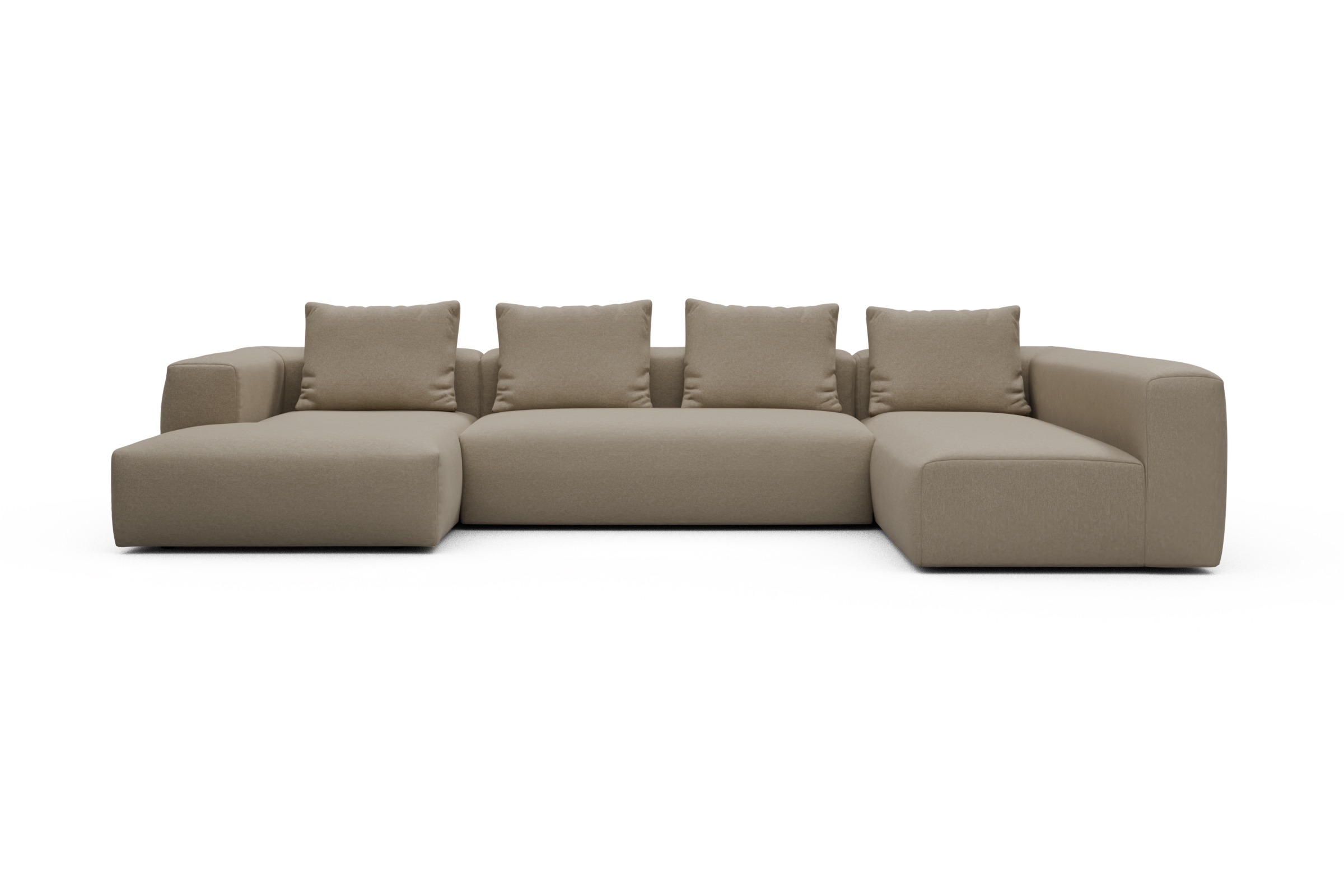Skandi Home Wohnlandschaft Fred Chaiselongue links mit 2-Sitzer und lange Armlehne rechts Satya-Natural moebelfaktor