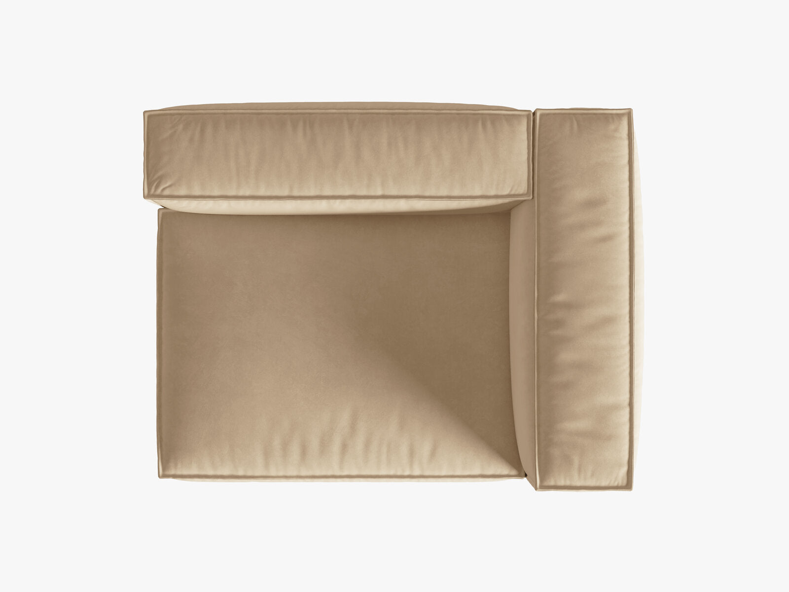 Micadoni Eckmodul Nuria 2-Sitzer Rechts Samt Nude