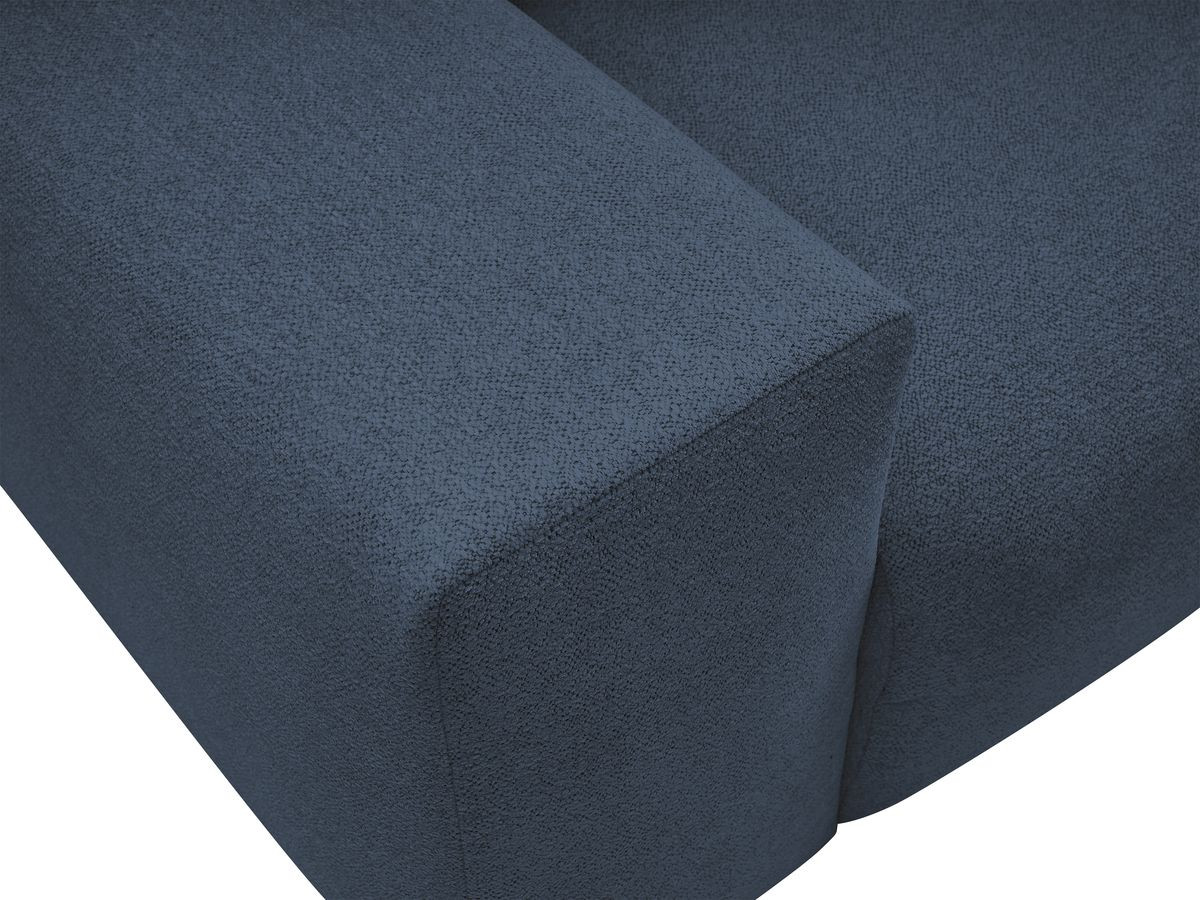 Bobochic Voltaire Ecksofa mit Schlaffunktion und Bettkasten Melange-Stoff Dunkelblau