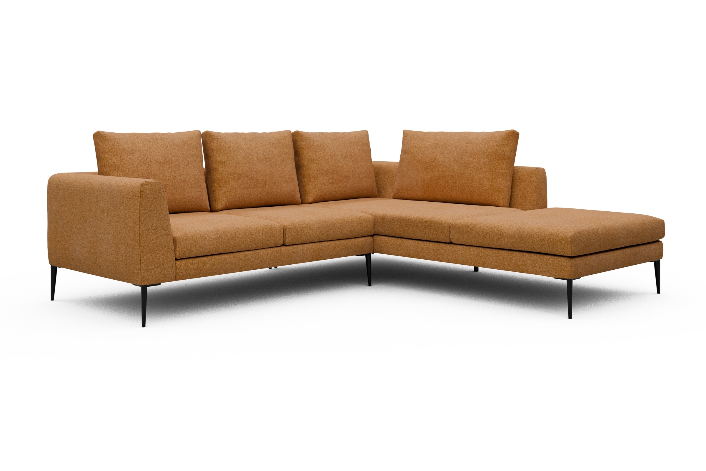 Ecksofa Paul Relax-Ecke rechts mit 2-Sitzer Casone-Warm-Yellow