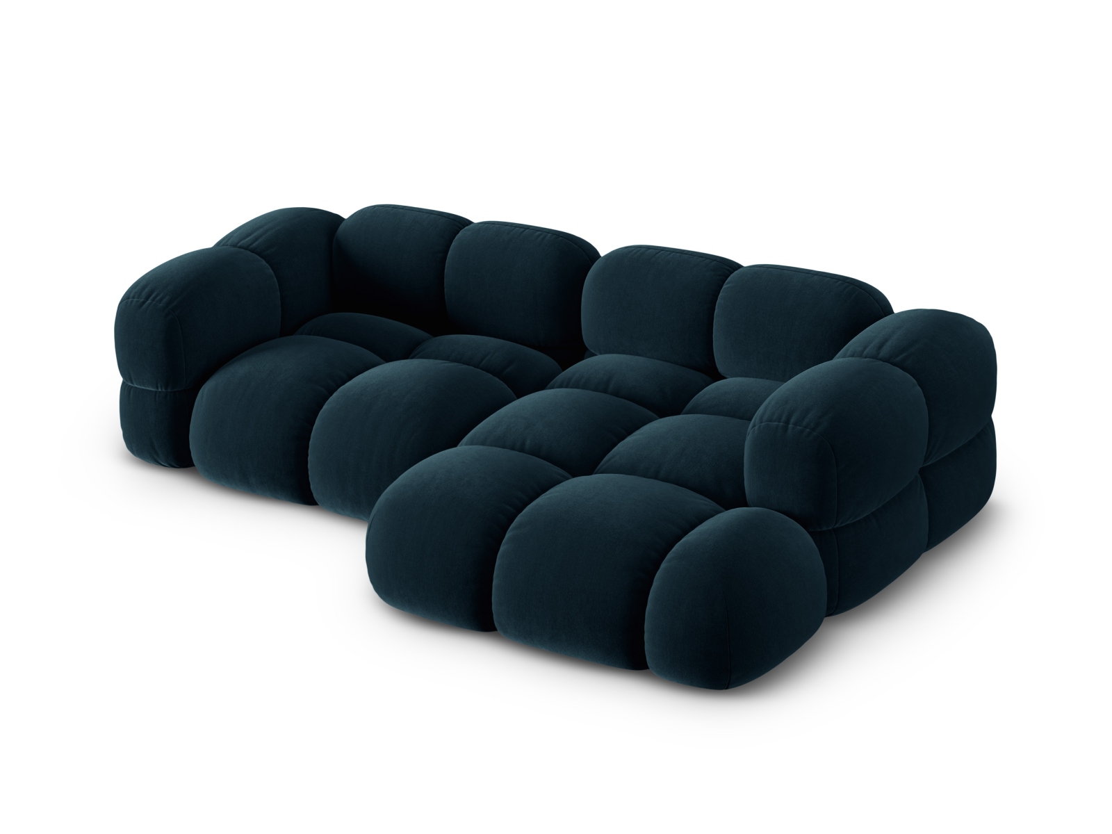 Cosmopolitan Design Ecksofa Loretto 3-Sitzer Samt Vogue Tiefes Petrol Rechts