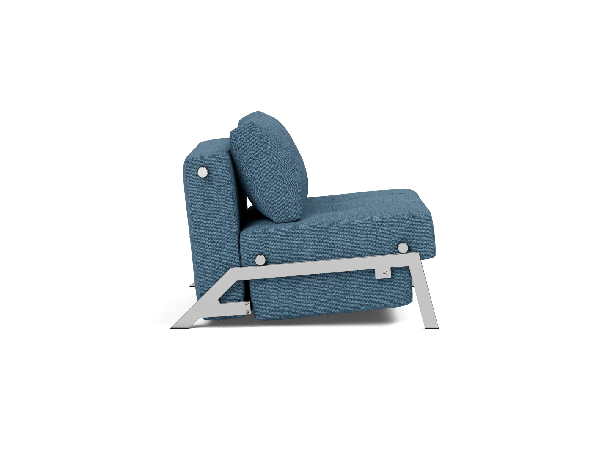 Schlafsessel Cubed 90 Strukturierter Stoff Weda 302-Weda-Blue Beine Chrom