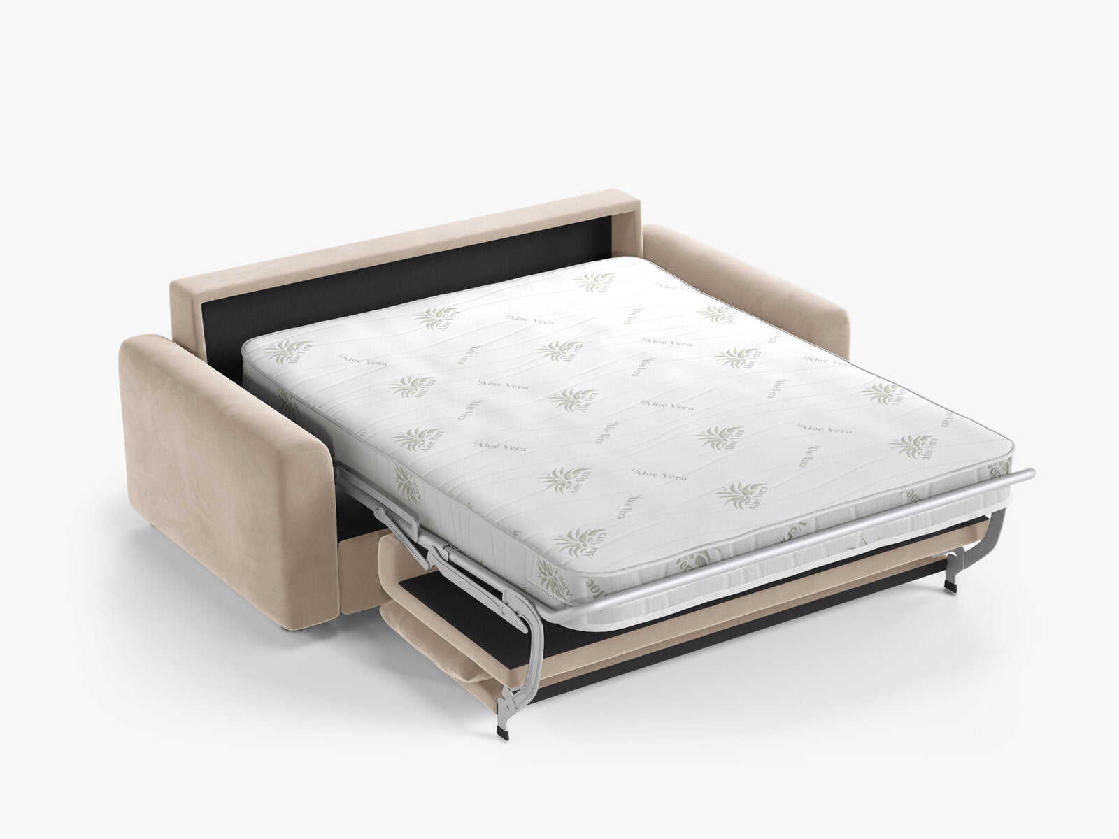 Micadoni Sofa mit Schlaffunktion David 3-Sitzer Samt Salvador Beige