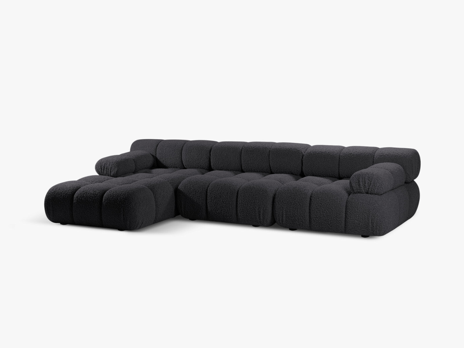 Micadoni Modulares Ecksofa Bellis 4-Sitzer Links Boucle Rolf Graphit