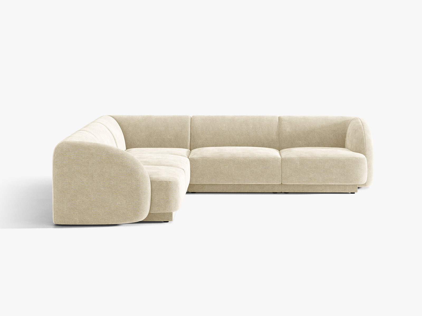 Micadoni 5-Sitzer Symmetrisches Ecksofa Miley Chenille Haga Helles Beige