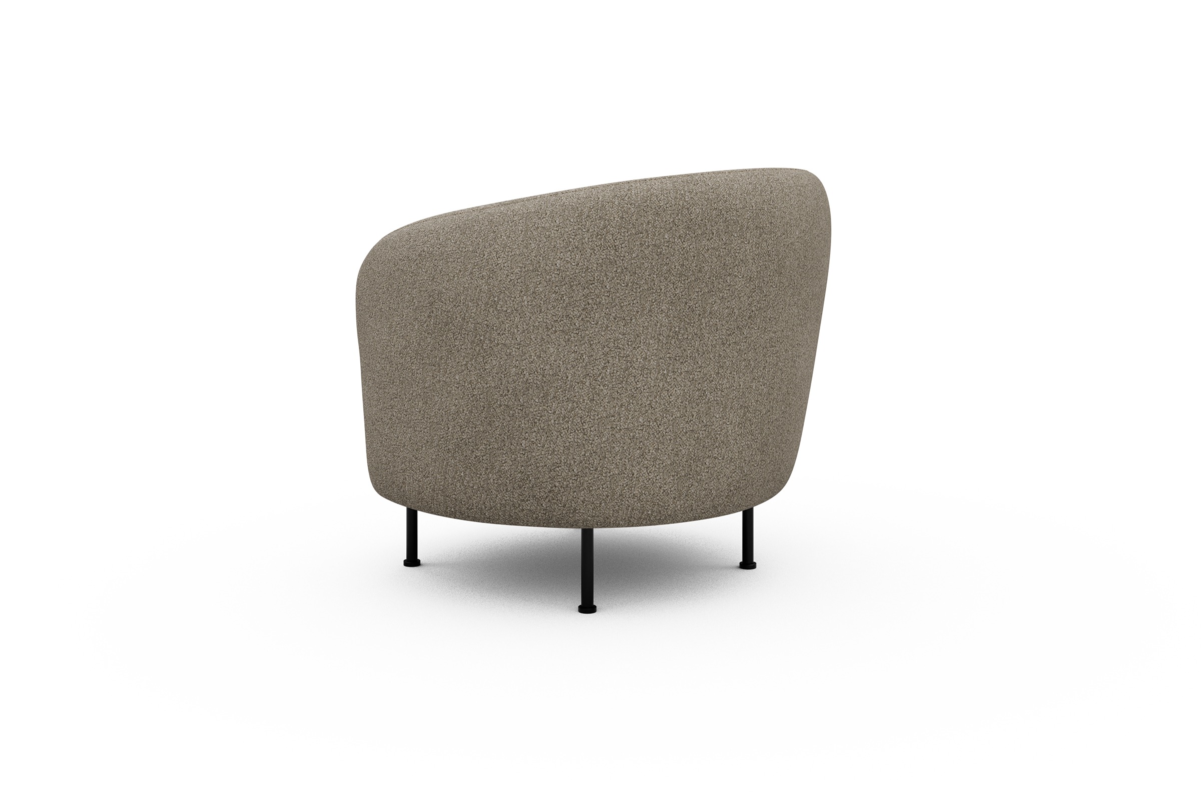 Sessel Ronda Metallbeine Schwarz Boucle-Beige