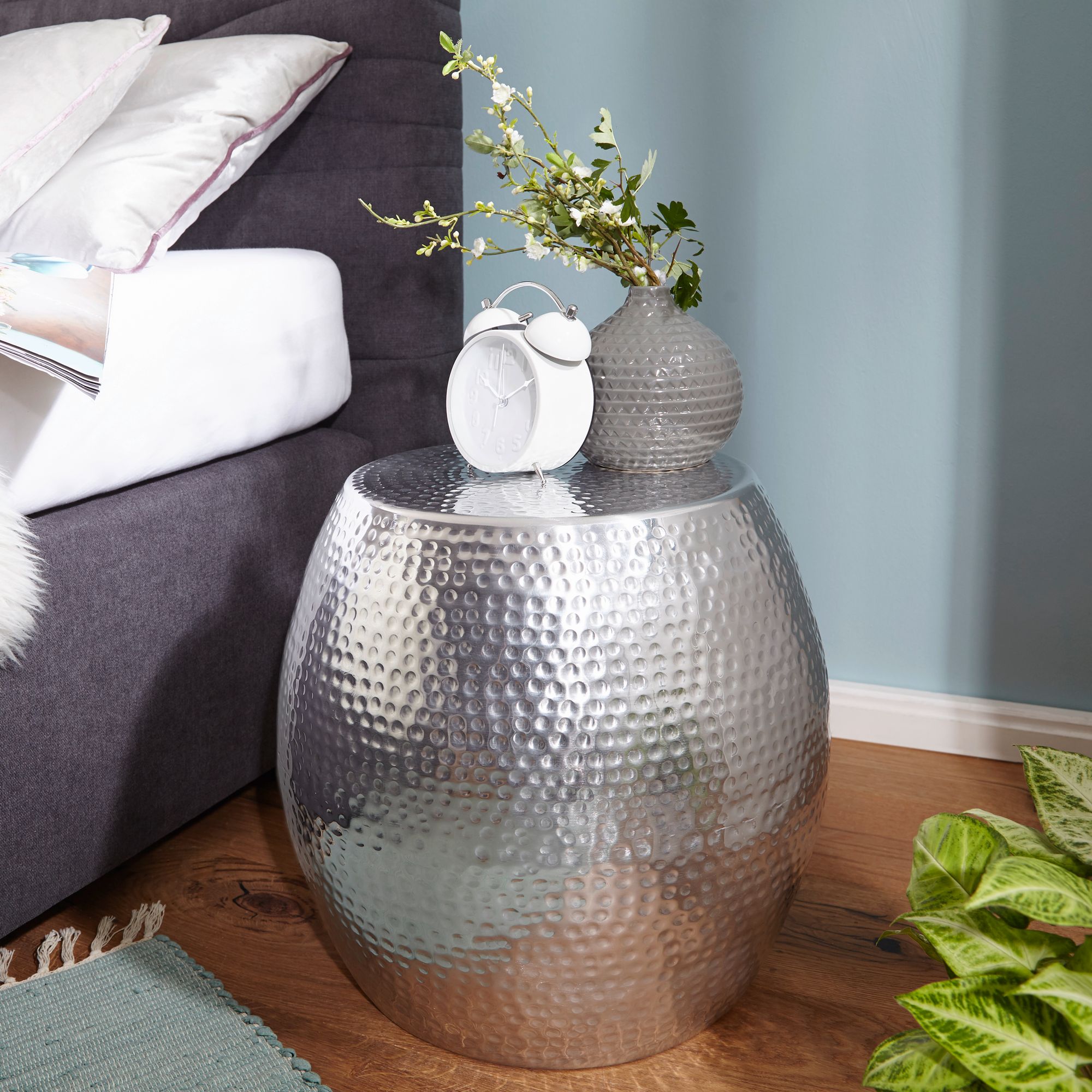 Beistelltisch Farsund Aluminium Silber Ø 42 cm