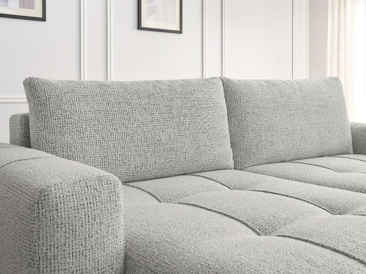 Bobochic Arsene Sofa 4-Sitzer Melange-Stoff Hellgrau