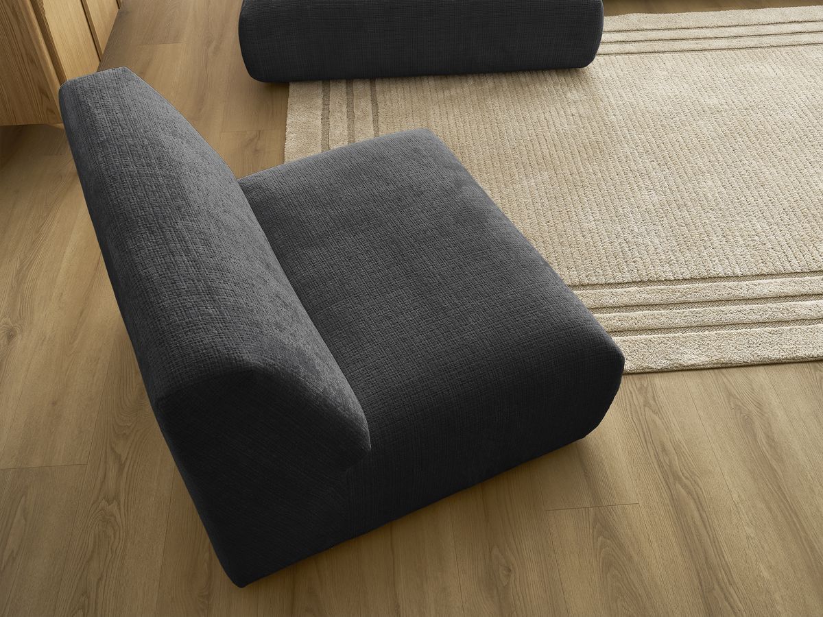 Bobochic Sirius Ecksofa 405 × 170 cm Strukturstoff Schwarz Ecke links