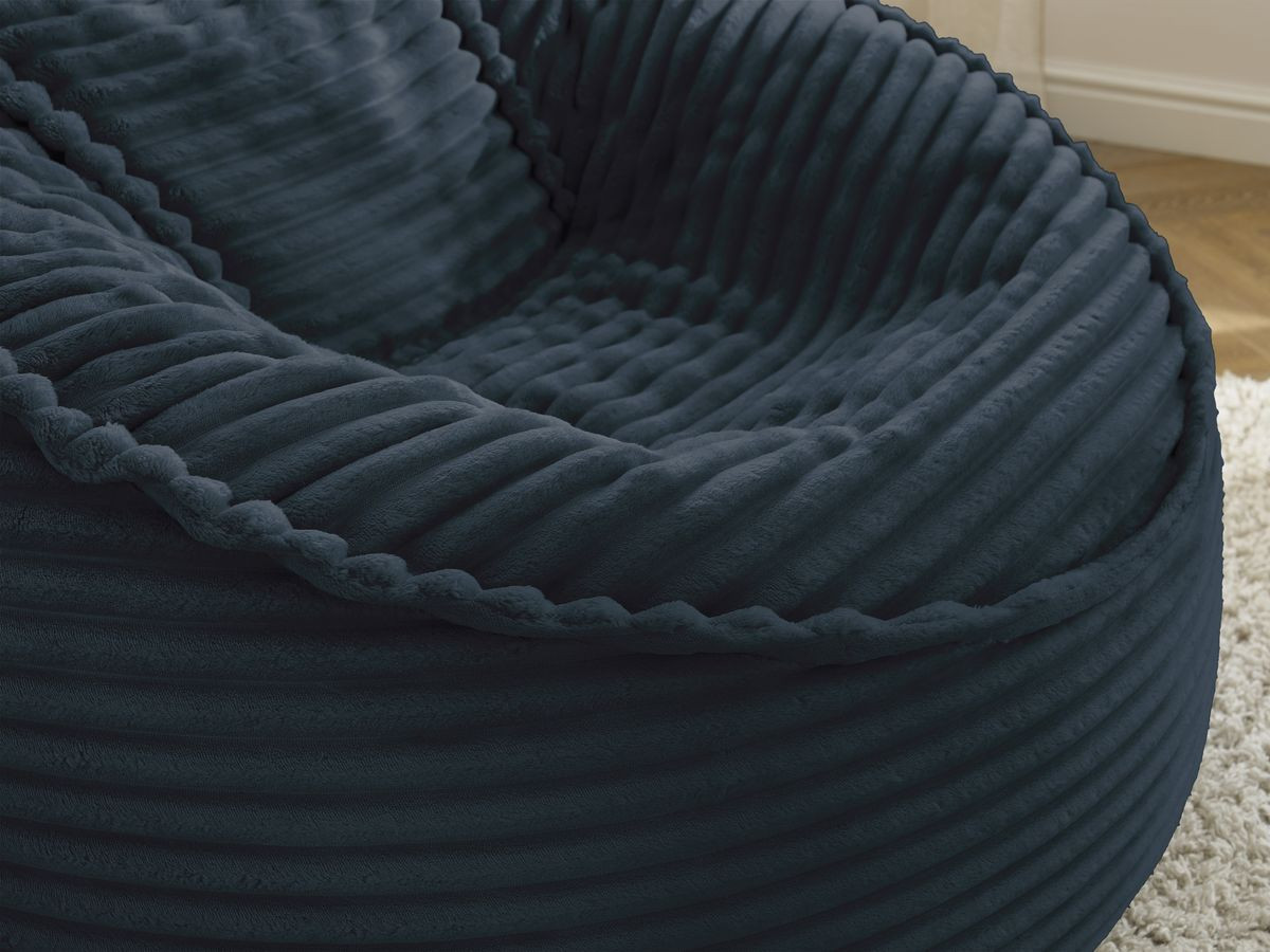 Bobochic Socrate Pouf Breitcord weich Dunkelblau