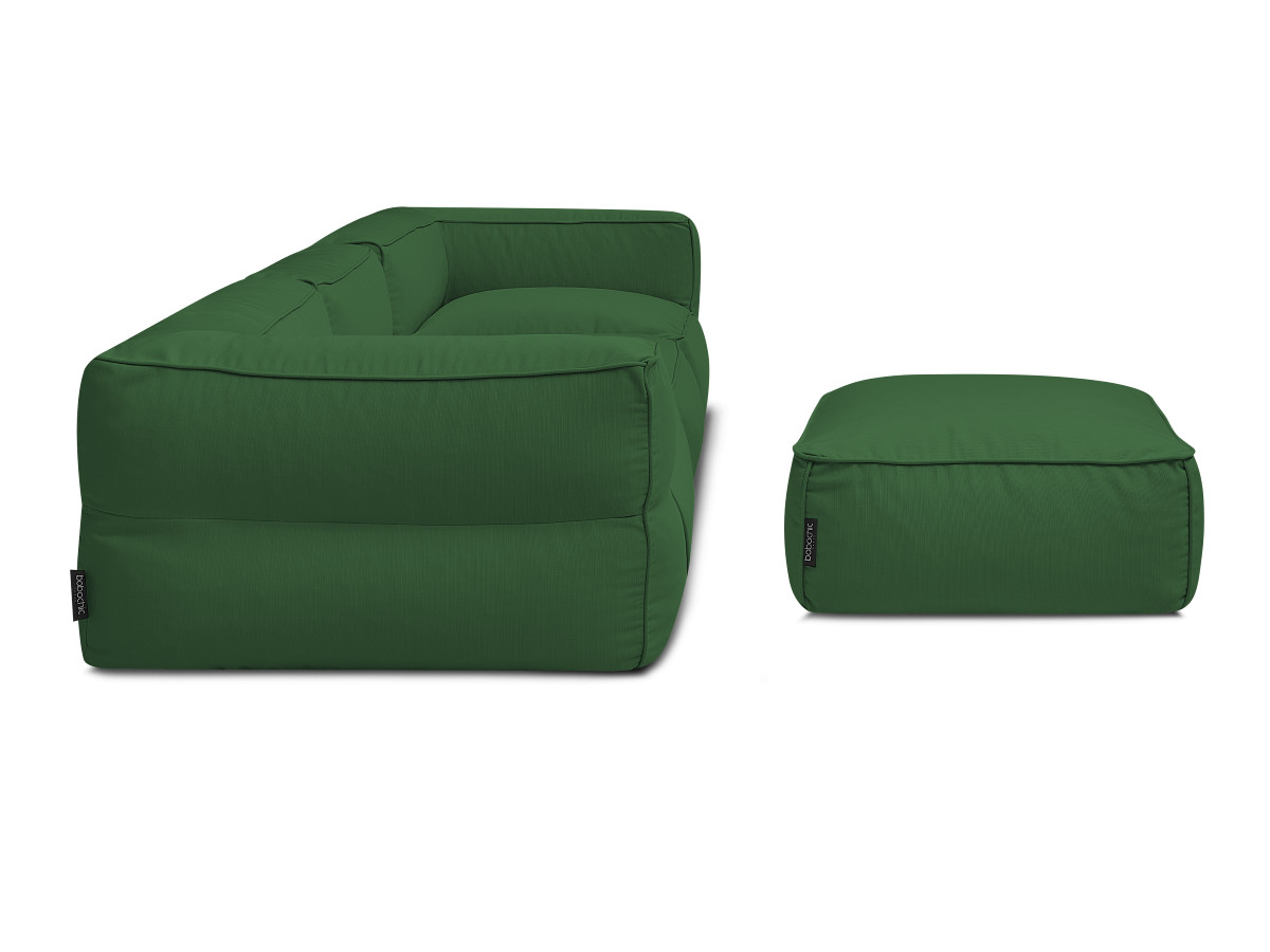 Bobochic Giulia Gartensofa 4-Sitzer mit Pouf, 2 Eckmodule Stoff Grün