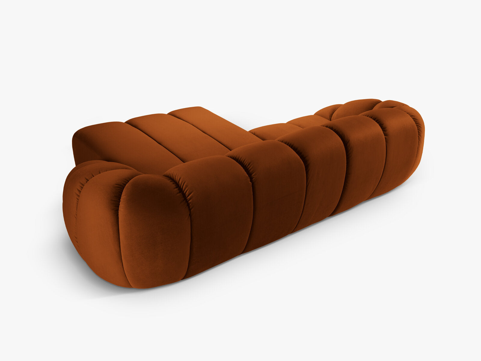 Micadoni Ecksofa Diana 3-Sitzer Rechts Samt Terrakotta