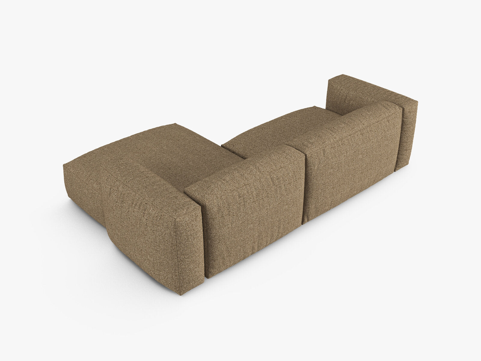 Micadoni Ecksofa Martina 2-Sitzer 90cm Sitztiefe Rechts Boucle Monet Cappuccino