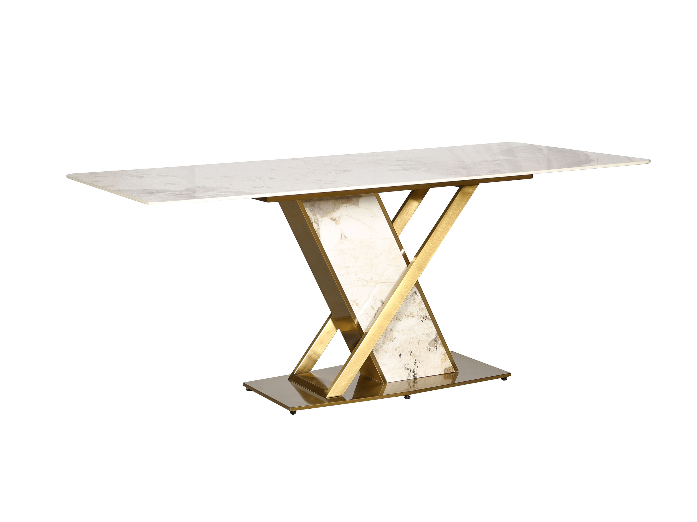 Livin Hill Esstisch 180cm Modig Goldene Beine, weiße Tischplatte M55
