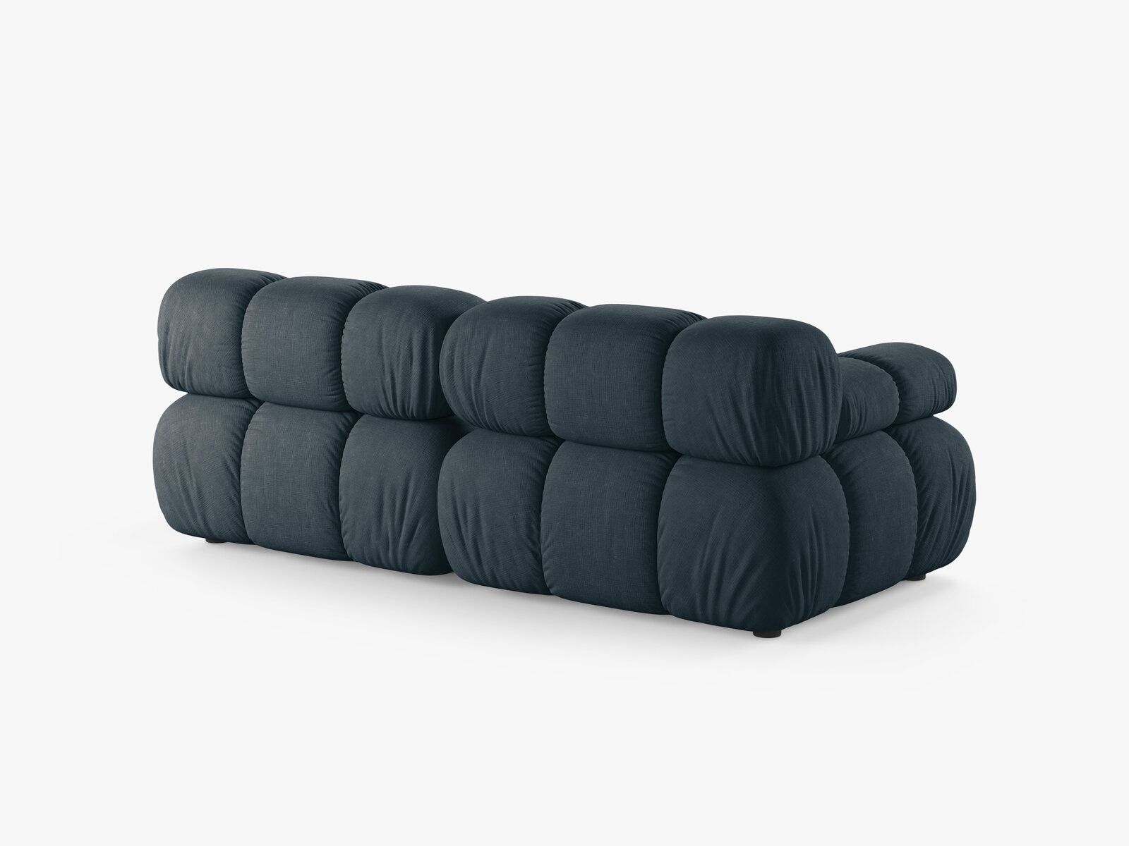 Micadoni Modulares Sofa Bellis 2-Sitzer Strukturierter Stoff Liberty Dunkel Petrol