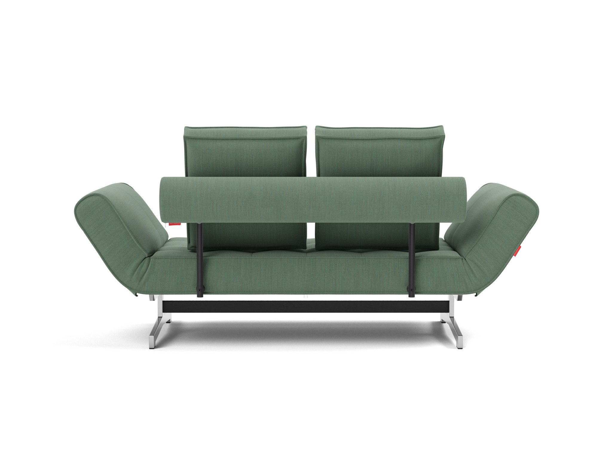 Tagesbett Ghia Flachgewebe Elegance 518-Green Beine Chrom
