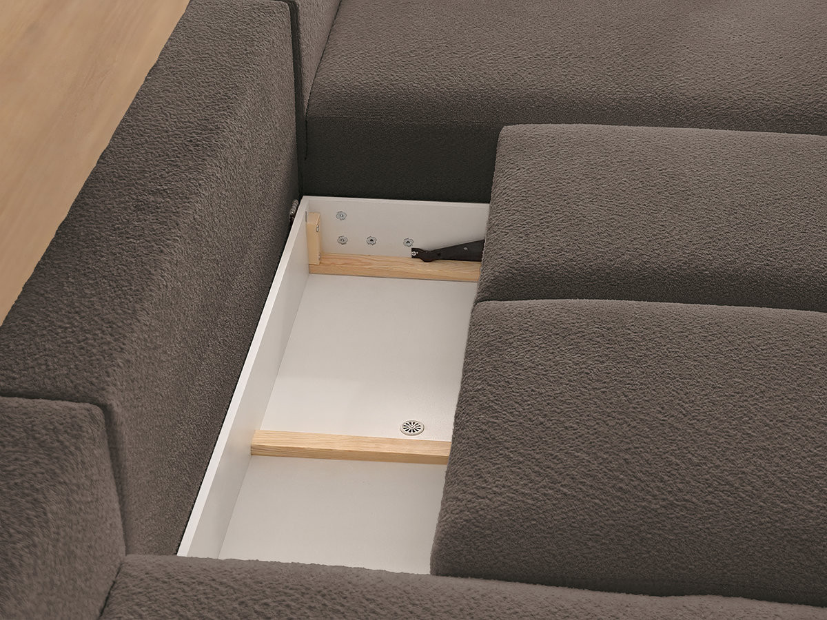 Bobochic Montaigne Wohnlandschaft Bouclé-Stoff Braun Ecke rechts