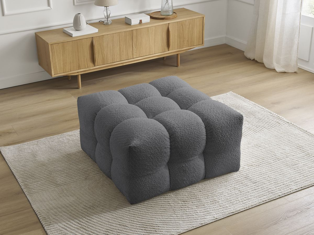 Bobochic Cloud Pouf Bouclé-Stoff Dunkelgrau