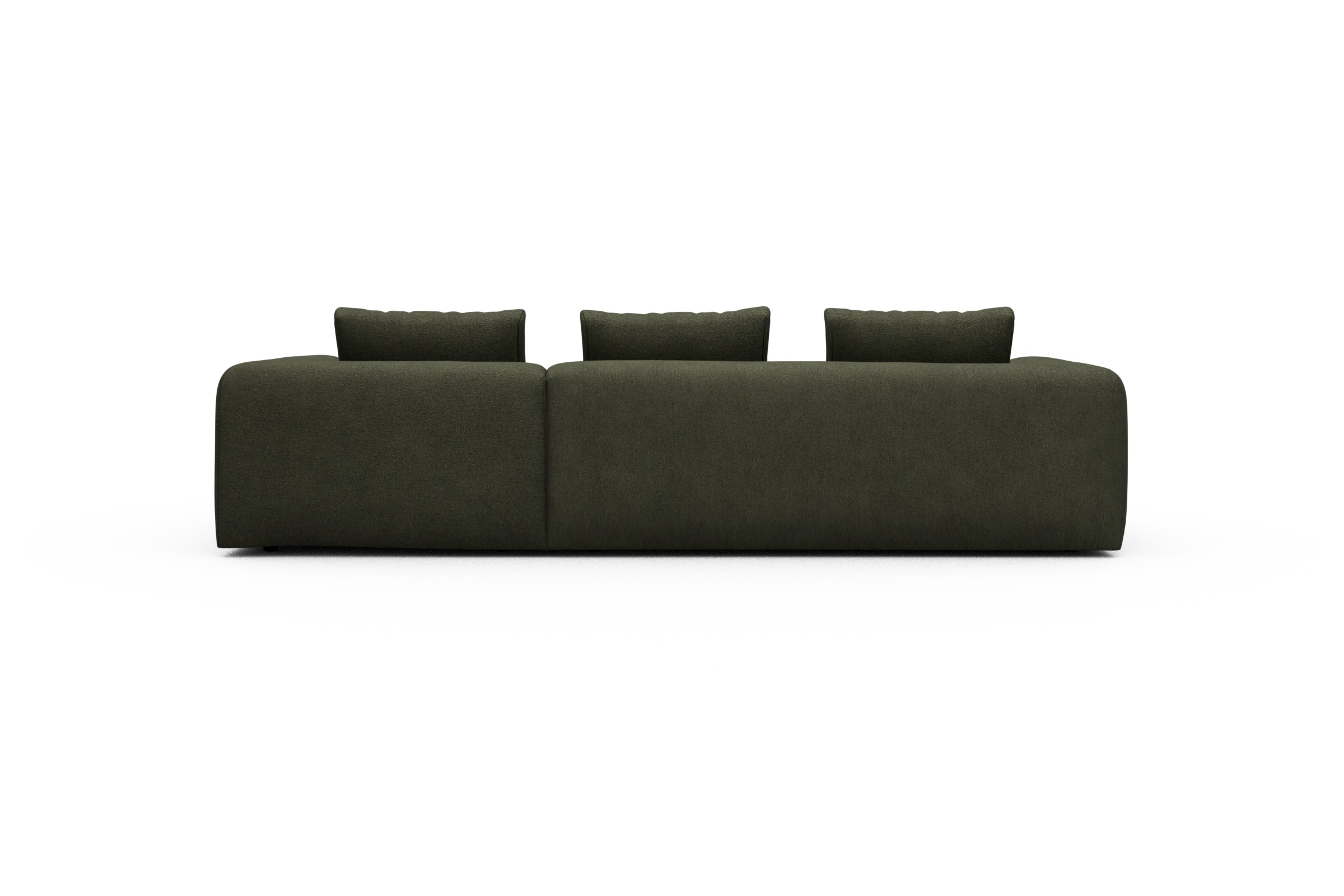 Ecksofa Fred Chaiselongue rechts mit 2,5-Sitzer Boucle-Forest-Green