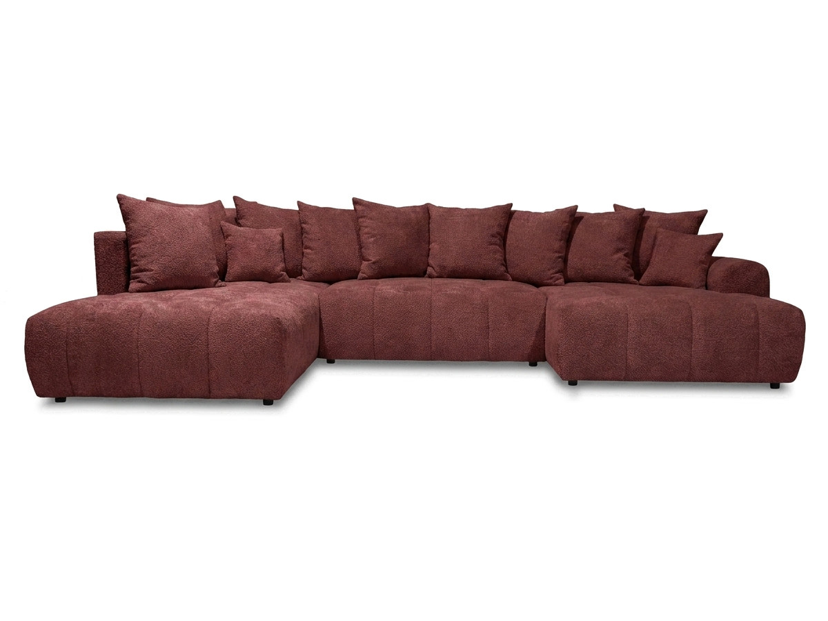 Bobochic Roxelane Wohnlandschaft Bouclé-Stoff Rot Ecke links