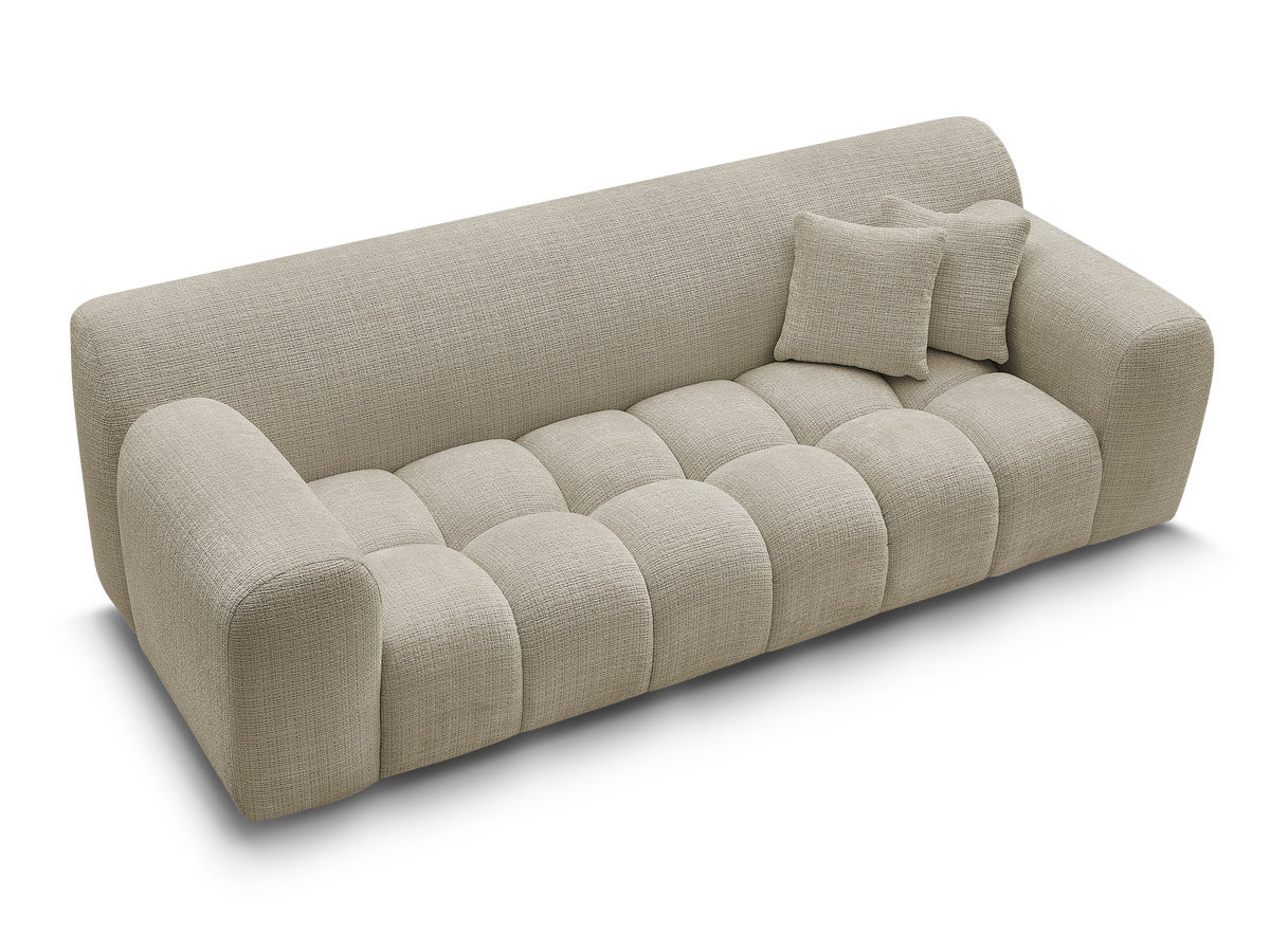 Bobochic Melisse Sofa 3-Sitzer Strukturstoff Beige
