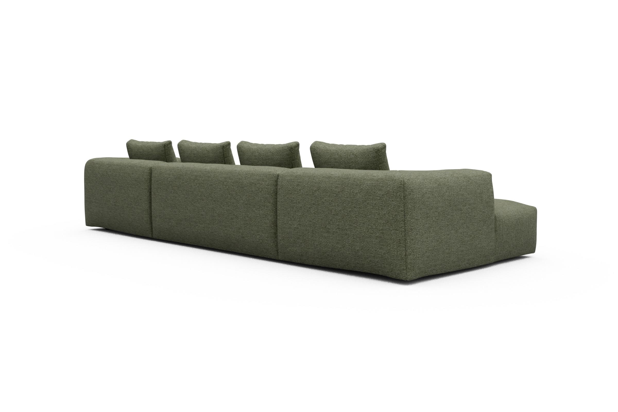 Wohnlandschaft Fred mit 2-Sitzer und Chaiselongue beidseitig Carreno-Vivid-Green