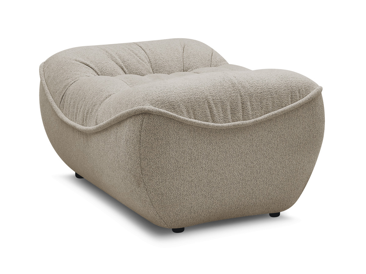 Bobochic Serena Pouf Melange-Stoff Taupe