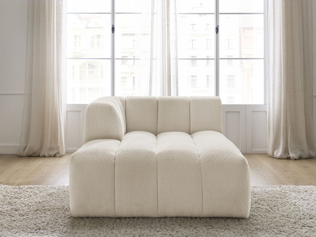 Bobochic Annecy Méridienne-Modul Bouclé-Stoff Beige Ecke links